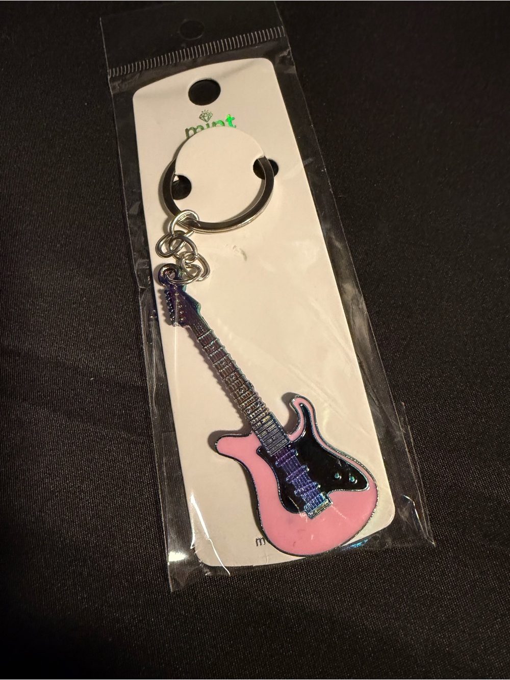 Pink Guitar Keychain/Bag Charm Accessory by Mint. NWT.